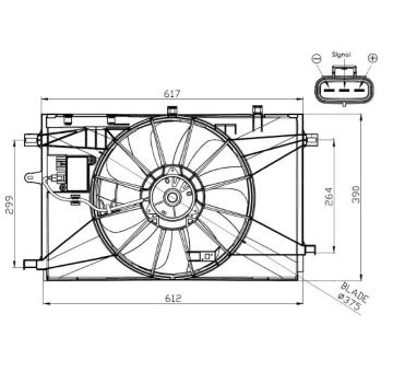 Ventilátor chladenia motora NRF 47937