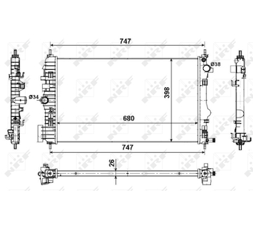 Chladič, chlazení motoru NRF53774