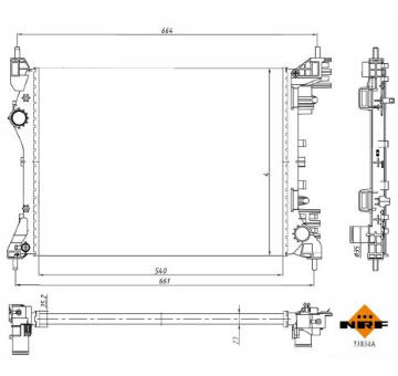 Chladič, chlazení motoru NRF 53834A