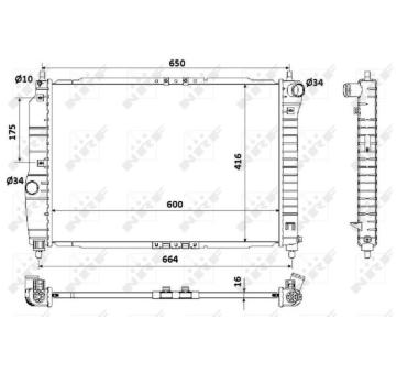 Chladič, chlazení motoru NRF 53902A