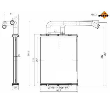 Výměník tepla, vnitřní vytápění NRF 54432