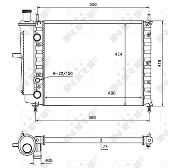 Chladič, chlazení motoru NRF 58016