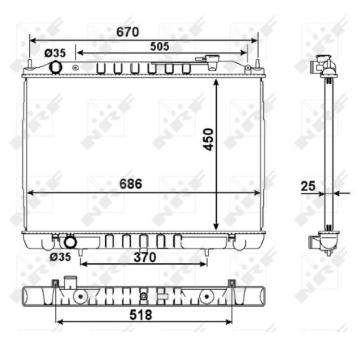 Chladič, chlazení motoru NRF 58418