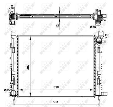 Chladič, chlazení motoru NRF 58444