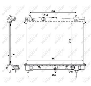 Chladič, chlazení motoru NRF 58495