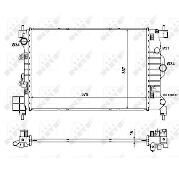 Chladič, chlazení motoru NRF 58496