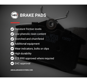 Sada brzdových destiček, kotoučová brzda A.B.S. 37642