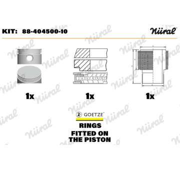 Opravna sada piest/vlozka valca NÜRAL 88-404500-10