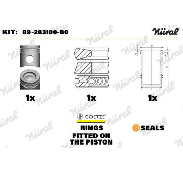 Opravná sada, píst/vložka válce NÜRAL 89-283100-80