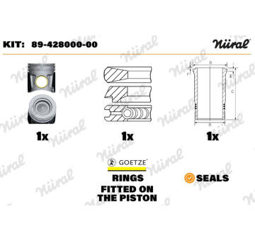 Opravná sada, píst/vložka válce NÜRAL 89-428000-00