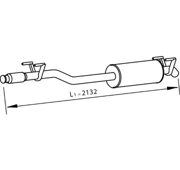 Stredný tlmič výfuku DINEX 74307