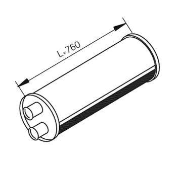 Stredný tlmič výfuku DINEX 80447