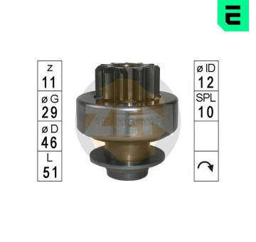 Volnobezny prevod, starter ERA ZN1822