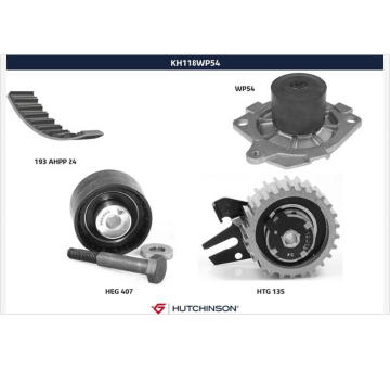 Vodné čerpadlo + sada ozubeného remeňa HUTCHINSON KH 118WP54