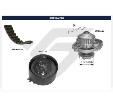 Vodni pumpa + sada ozubeneho remene HUTCHINSON KH 139WP40