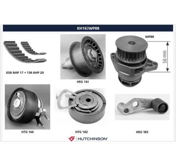 Vodní pumpa + sada ozubeného řemene HUTCHINSON KH 163WP88