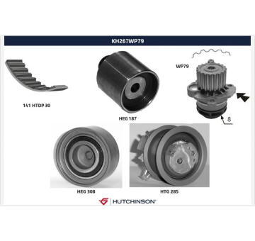 Vodni pumpa + sada ozubeneho remene HUTCHINSON KH 267WP79