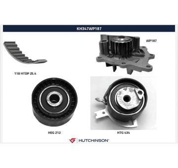 Vodni pumpa + sada ozubeneho remene HUTCHINSON KH 347WP187