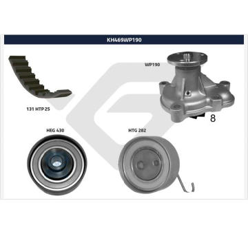 Vodni pumpa + sada ozubeneho remene HUTCHINSON KH 469WP190