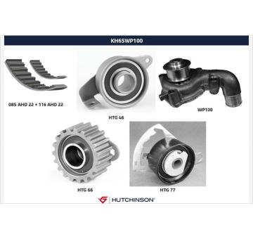 Vodné čerpadlo + sada ozubeného remeňa HUTCHINSON KH 65WP100