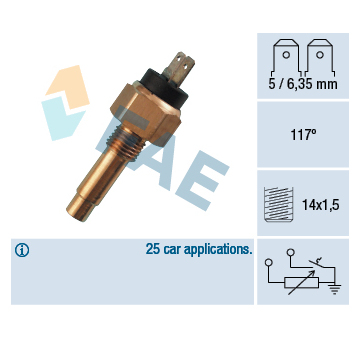 Senzor, teplota hlavy válce FAE 34160