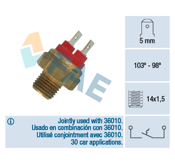 Teplotní spínač, větrák chladiče FAE 36020