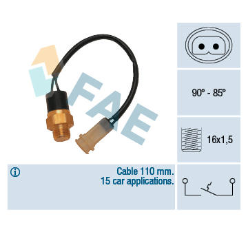 Teplotní spínač, větrák chladiče FAE 36100
