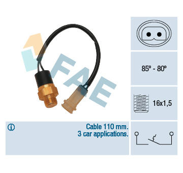 Teplotní spínač, větrák chladiče FAE 36110
