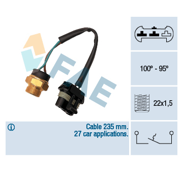 Teplotní spínač, větrák chladiče FAE 36210