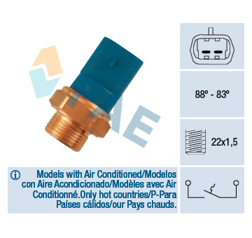 Teplotní spínač, větrák chladiče FAE 36260