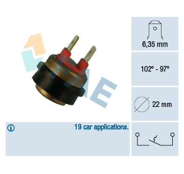 Teplotní spínač, větrák chladiče FAE 36290