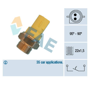Teplotní spínač, větrák chladiče FAE 36330