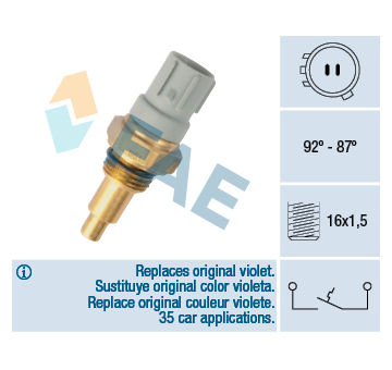Teplotní spínač, větrák chladiče FAE 36390