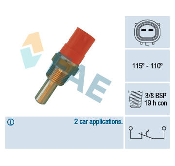Teplotní spínač, větrák chladiče FAE 36400