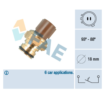 Teplotní spínač, větrák chladiče FAE 36435