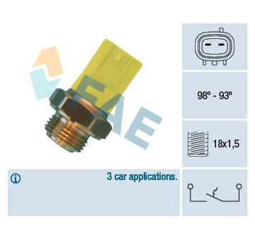 Teplotní spínač, větrák chladiče FAE 36500