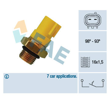 Teplotní spínač, větrák chladiče FAE 36520