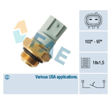 Teplotní spínač, větrák chladiče FAE 36530