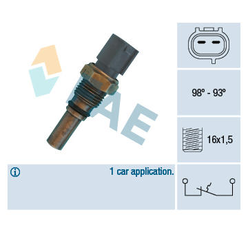 Teplotní spínač, větrák chladiče FAE 36550