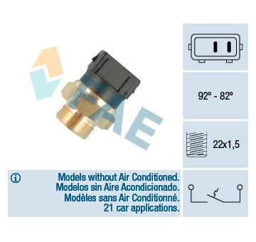 Teplotný spínač ventilátora chladenia FAE 36824