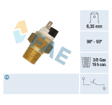 Teplotní spínač, větrák chladiče FAE 37652