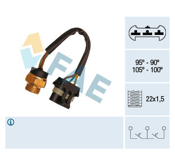 Teplotní spínač, větrák chladiče FAE 38050
