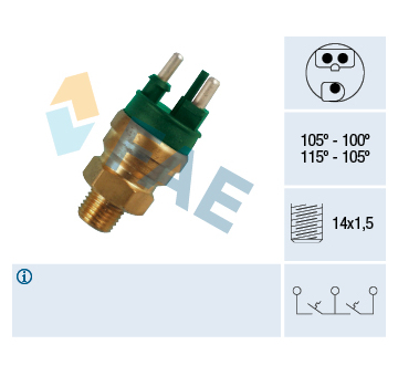 Teplotní spínač, větrák chladiče FAE 38130
