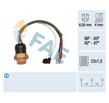 Teplotní spínač, větrák chladiče FAE 38190