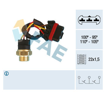 Teplotný spínač ventilátora chladenia FAE 38290