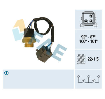 Teplotní spínač, větrák chladiče FAE 38400