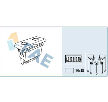 Spínač, zvedací zařízení oken FAE 62580