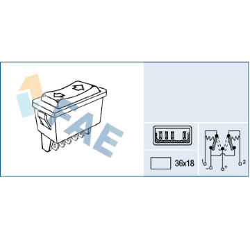 Spínač, zvedací zařízení oken FAE 62600