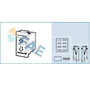 Spínač, zvedací zařízení oken FAE 64180