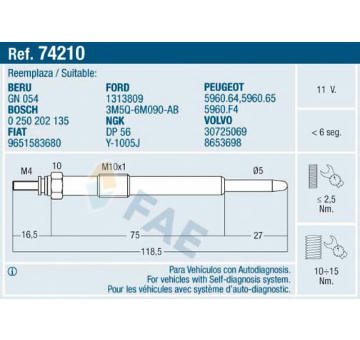 żeraviaca sviečka FAE 74210